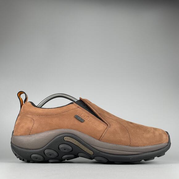 Merrell Jungle Moc Men's 9.5 Brown Nubuck Slip On Loafer Casual Shoes Waterproof - Picture 6 of 9